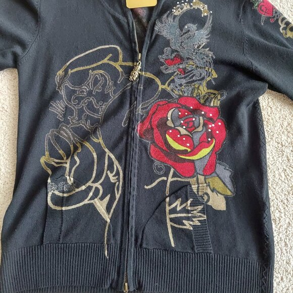 Ed Hardy Christian Audigier Jacket "Love Kills Slowly" Women’s size 14 (L) - Picture 5 of 6